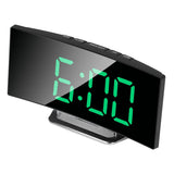 Fashion Curved Screen Clock Electronic Clock Large Screen LED Mirror Clock Silent Alarm Clock