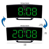 Fashion Curved Screen Clock Electronic Clock Large Screen LED Mirror Clock Silent Alarm Clock
